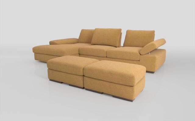 Savazza 4 Seater Sofa with Left Hand Facing Lounger & Two Ottoman Footstools  - poltronesofà at ScS