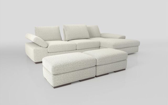 Savazza 4 Seater Sofa with Adjustable Back Rest Right Hand Facing Lounger & Two Ottoman Footstools - poltronesofà at ScS