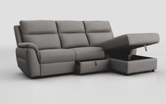 Sogliano 3 Seater Sofa With Drawer & Right Hand Facing Storage Chaise  - poltronesofà at ScS