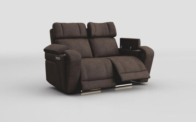 Adstock 2 Seater Power Recliner Sofa with Power Head Tilt, Lumbar, Massage, Audio, Heat & LED Lights - poltronesofà at ScS