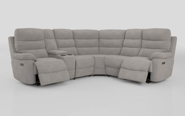 Ossett 2 Corner 2 Power Sofa with Left Hand Facing Console & Head Tilt  - poltronesofà at ScS