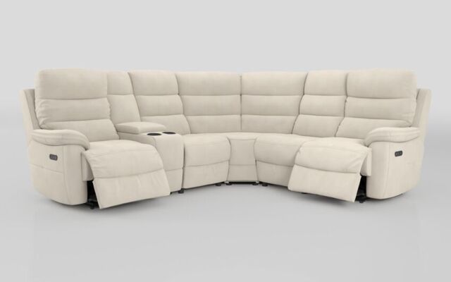 Ossett 2 Corner 2 Power Sofa with Left Hand Facing Console & Head Tilt - poltronesofà at ScS