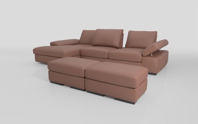 Savazza 4 Seater Sofa with Left Hand Facing Lounger & Two Ottoman Footstools  - poltronesofà at ScS