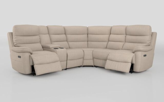 Ossett 2 Corner 2 Power Sofa with Left Hand Facing Console & Head Tilt  - poltronesofà at ScS
