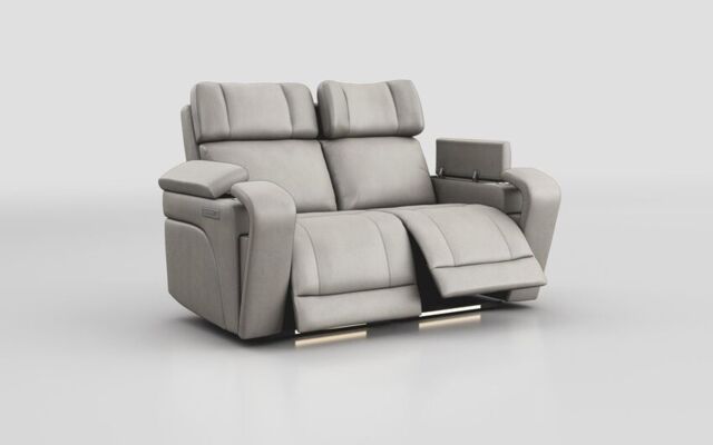 Adstock 2 Seater Power Recliner Sofa with Power Head Tilt, Lumbar, Massage, Audio, Heat & LED Lights - poltronesofà at ScS
