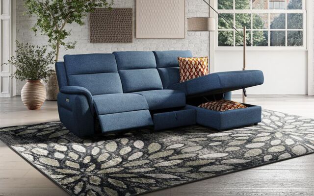 Sogliano 3 Seater Power Recliner Sofa With Drawer & Right Hand Facing Storage Chaise  - poltronesofà at ScS