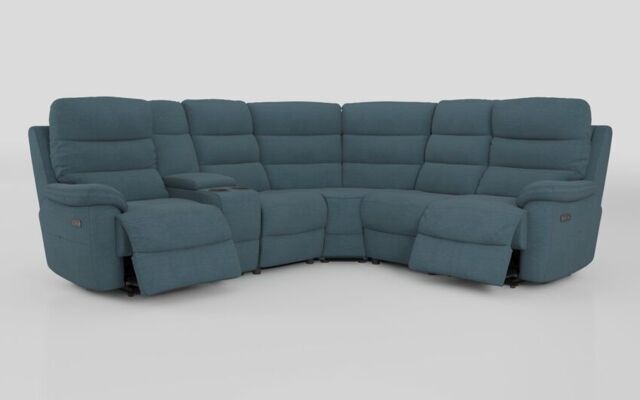 Ossett 2 Corner 2 Power Sofa with Left Hand Facing Console & Head Tilt - poltronesofà at ScS
