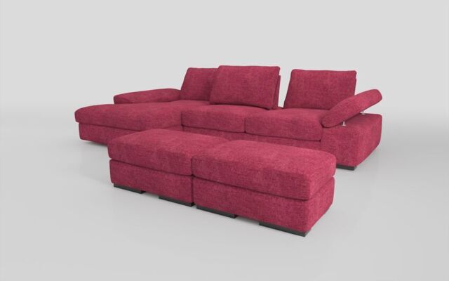 Savazza 4 Seater Sofa with Left Hand Facing Lounger & Two Ottoman Footstools - poltronesofà at ScS