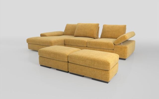 Savazza 4 Seater Sofa with Left Hand Facing Lounger & Two Ottoman Footstools - poltronesofà at ScS