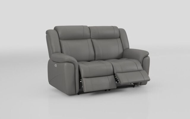 Elland 2 Seater Power Recliner Sofa  - poltronesofà at ScS  - Grey Leather Two Seater Reclining Sofa