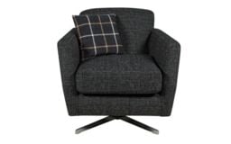 ScS Living Grey Theo Fabric Plain Swivel Chair