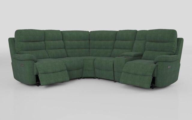 Ossett 2 Corner 2 Power Sofa with Right Hand Facing Console & Head Tilt - poltronesofà at ScS
