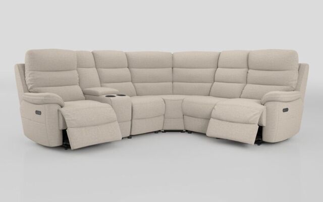 Ossett 2 Corner 2 Power Sofa with Left Hand Facing Console & Head Tilt - poltronesofà at ScS