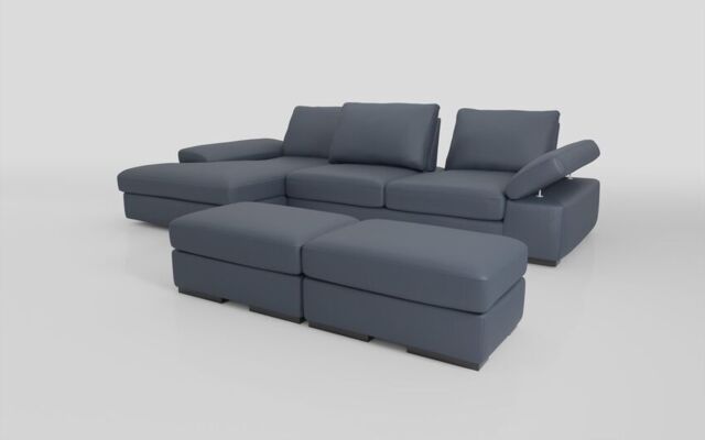 Savazza 4 Seater Sofa with Left Hand Facing Lounger & Two Ottoman Footstools  - poltronesofà at ScS