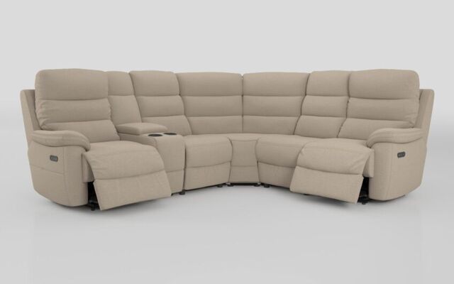 Ossett 2 Corner 2 Power Sofa with Left Hand Facing Console & Head Tilt  - poltronesofà at ScS