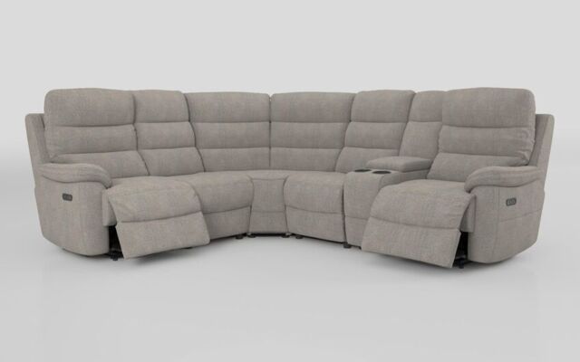 Ossett 2 Corner 2 Power Sofa with Right Hand Facing Console & Head Tilt - poltronesofà at ScS