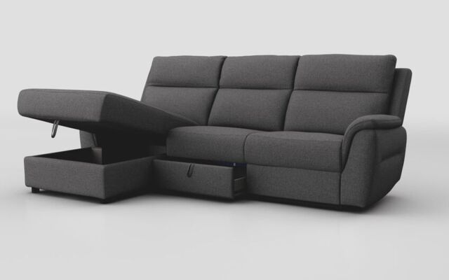 Sogliano 3 Seater Sofa With Drawer & Left Hand Facing Storage Chaise - poltronesofà at ScS