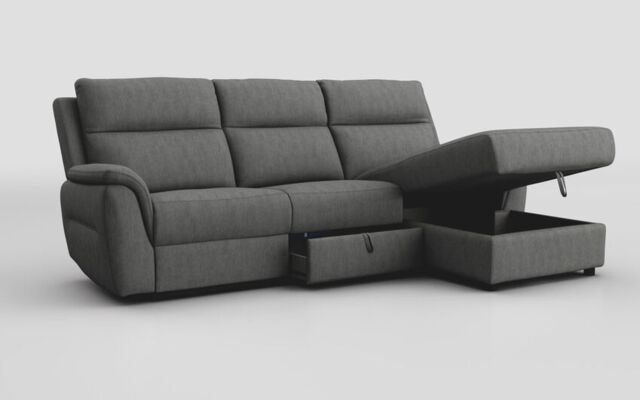 Sogliano 3 Seater Sofa With Drawer & Right Hand Facing Storage Chaise - poltronesofà at ScS