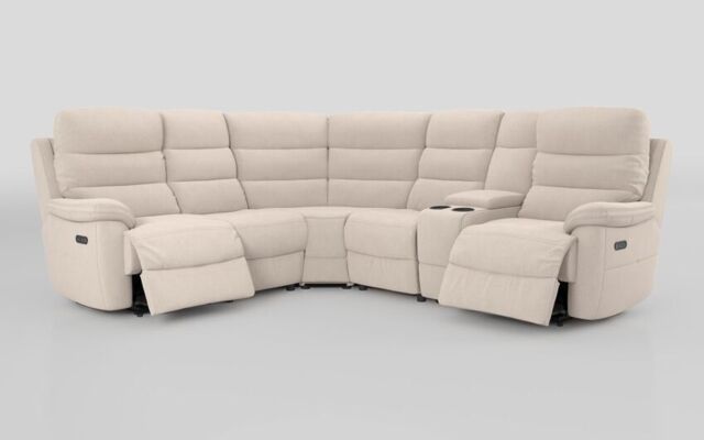 Ossett 2 Corner 2 Power Sofa with Right Hand Facing Console & Head Tilt - poltronesofà at ScS