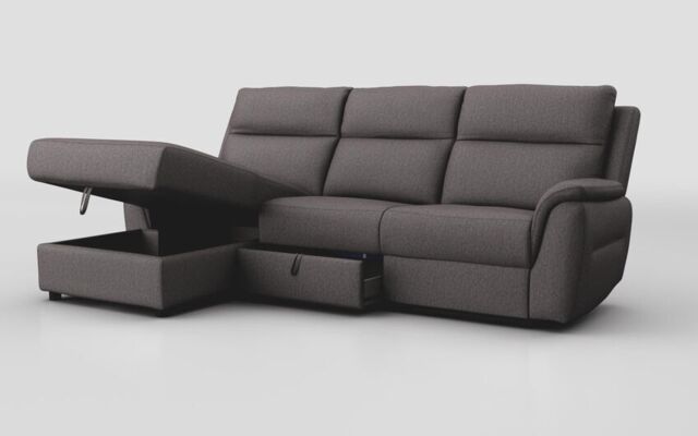 Sogliano 3 Seater Sofa With Drawer & Left Hand Facing Storage Chaise - poltronesofà at ScS