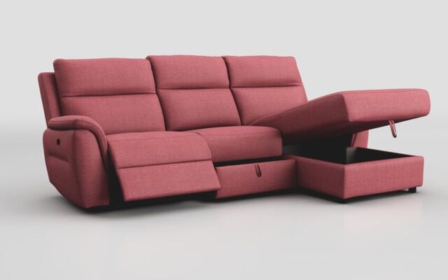 Sogliano 3 Seater Manual Recliner Sofa With Drawer & Right Hand Facing Storage Chaise - poltronesofà at ScS