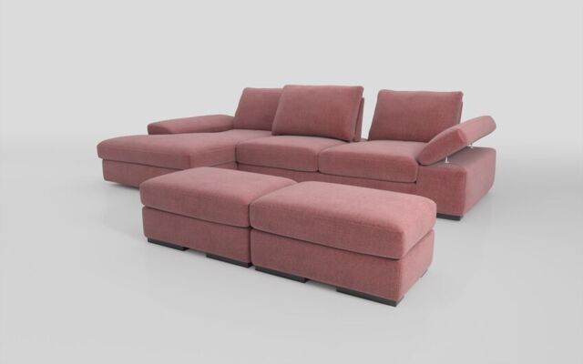 Savazza 4 Seater Sofa with Left Hand Facing Lounger & Two Ottoman Footstools - poltronesofà at ScS