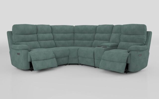 Ossett 2 Corner 2 Power Sofa with Right Hand Facing Console & Head Tilt - poltronesofà at ScS