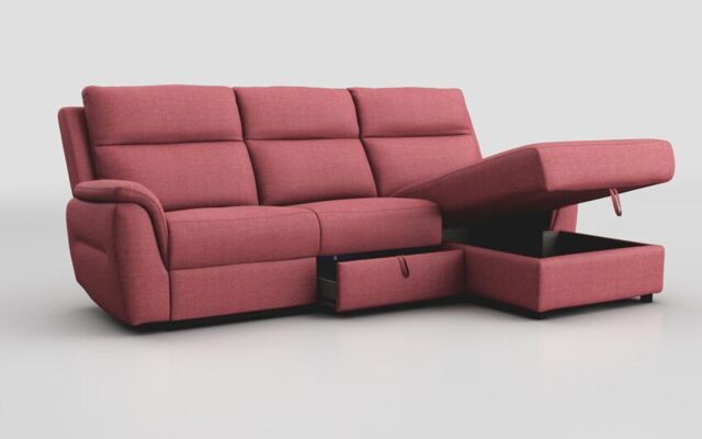 Sogliano 3 Seater Sofa With Drawer & Right Hand Facing Storage Chaise - poltronesofà at ScS