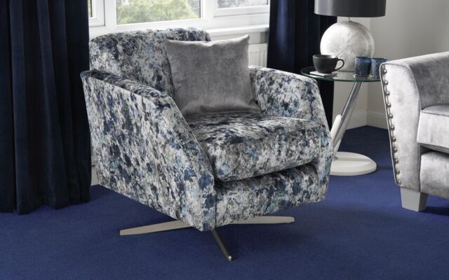Living Esme Fabric Patterned Swivel Chair - poltronesofà at ScS