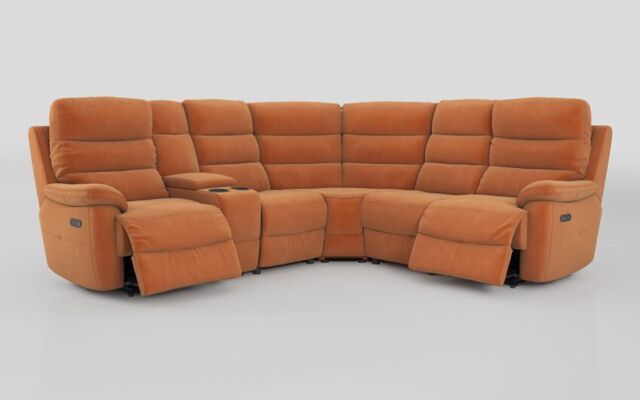 Ossett 2 Corner 2 Power Sofa with Left Hand Facing Console & Head Tilt  - poltronesofà at ScS