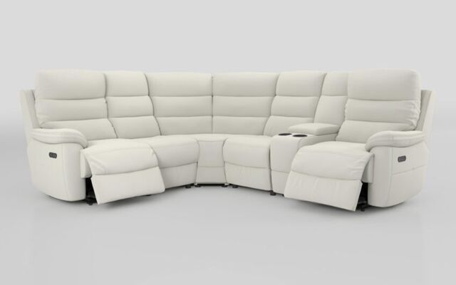 Ossett 2 Corner 2 Power Sofa with Right Hand Facing Console & Head Tilt  - poltronesofà at ScS