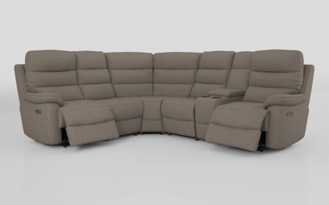 Ossett 2 Corner 2 Power Sofa with Right Hand Facing Console & Head Tilt - poltronesofà at ScS