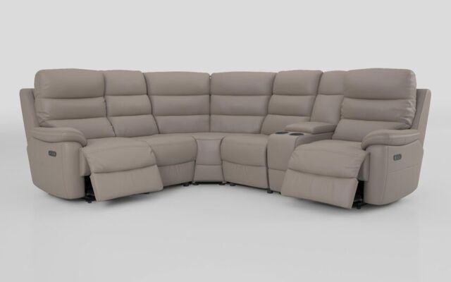 Ossett 2 Corner 2 Power Sofa with Right Hand Facing Console & Head Tilt  - poltronesofà at ScS