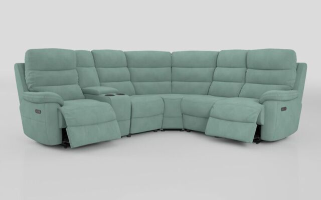 Ossett 2 Corner 2 Power Sofa with Left Hand Facing Console & Head Tilt - poltronesofà at ScS