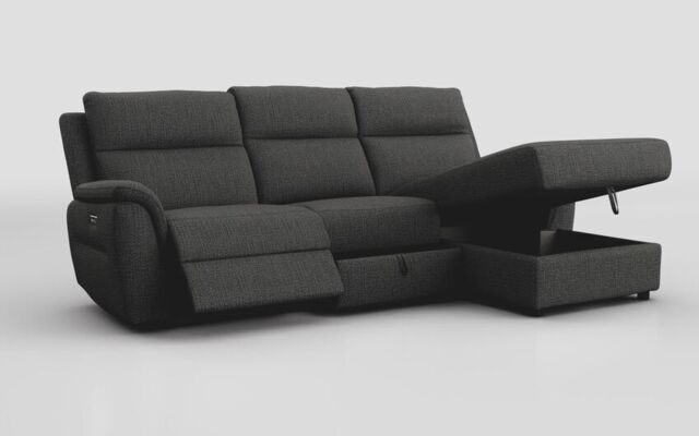 Sogliano 3 Seater Power Recliner Sofa With Drawer & Right Hand Facing Storage Chaise - poltronesofà at ScS