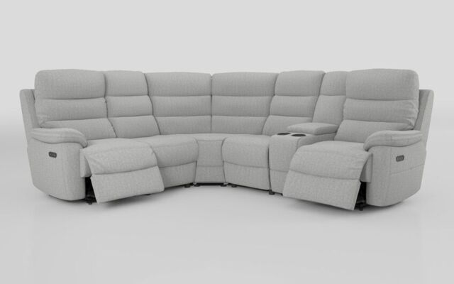 Ossett 2 Corner 2 Power Sofa with Right Hand Facing Console & Head Tilt  - poltronesofà at ScS