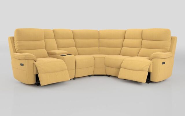 Ossett 2 Corner 2 Power Sofa with Left Hand Facing Console & Head Tilt  - poltronesofà at ScS