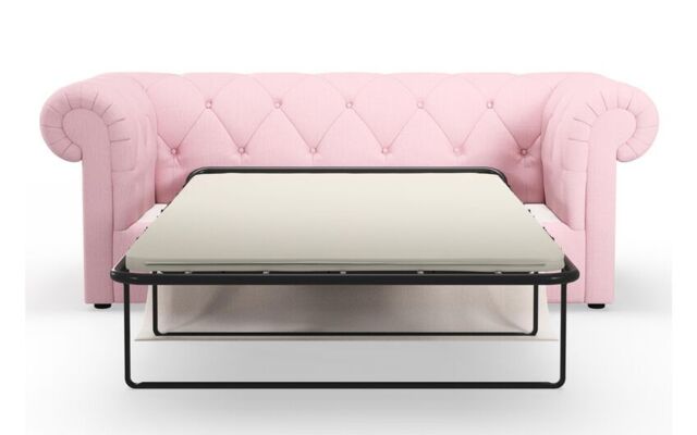 ScS Living Pink Abbey Fabric 3 Seater Sofa Bed