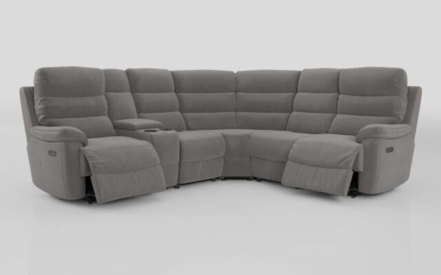 Ossett 2 Corner 2 Power Sofa with Left Hand Facing Console & Head Tilt - poltronesofà at ScS