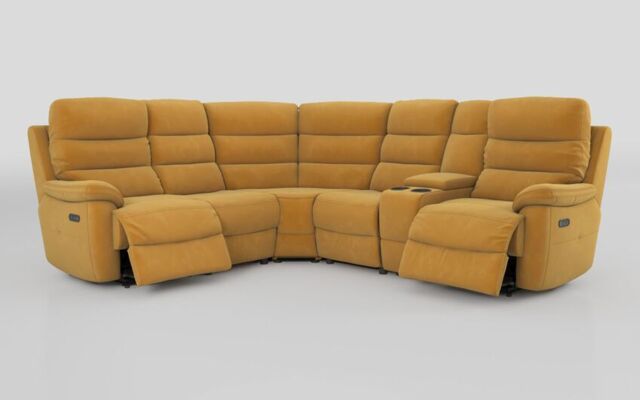Ossett 2 Corner 2 Power Sofa with Right Hand Facing Console & Head Tilt  - poltronesofà at ScS