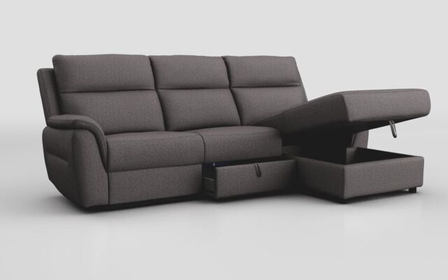 Sogliano 3 Seater Sofa With Drawer & Right Hand Facing Storage Chaise  - poltronesofà at ScS