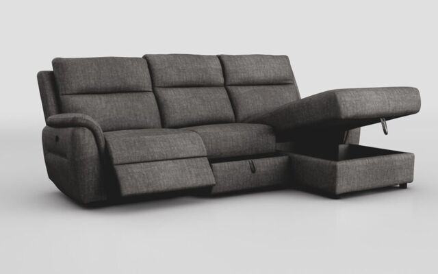 Sogliano 3 Seater Manual Recliner Sofa With Drawer & Right Hand Facing Storage Chaise - poltronesofà at ScS