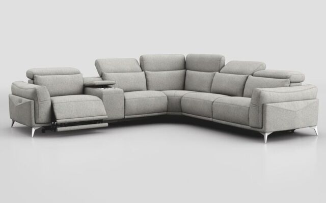 Gattolino 2 Corner 1 Power Recliner Sofa with Manual Head Tilt & Console  - poltronesofà at ScS