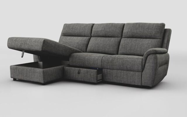 Sogliano 3 Seater Sofa With Drawer & Left Hand Facing Storage Chaise - poltronesofà at ScS