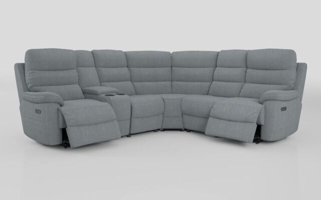 Ossett 2 Corner 2 Power Sofa with Left Hand Facing Console & Head Tilt - poltronesofà at ScS