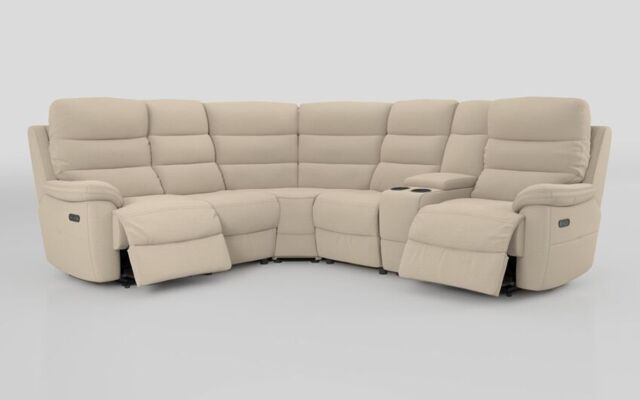 Ossett 2 Corner 2 Power Sofa with Right Hand Facing Console & Head Tilt  - poltronesofà at ScS