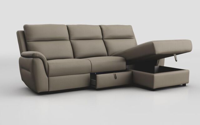 Sogliano 3 Seater Sofa With Drawer & Right Hand Facing Storage Chaise  - poltronesofà at ScS