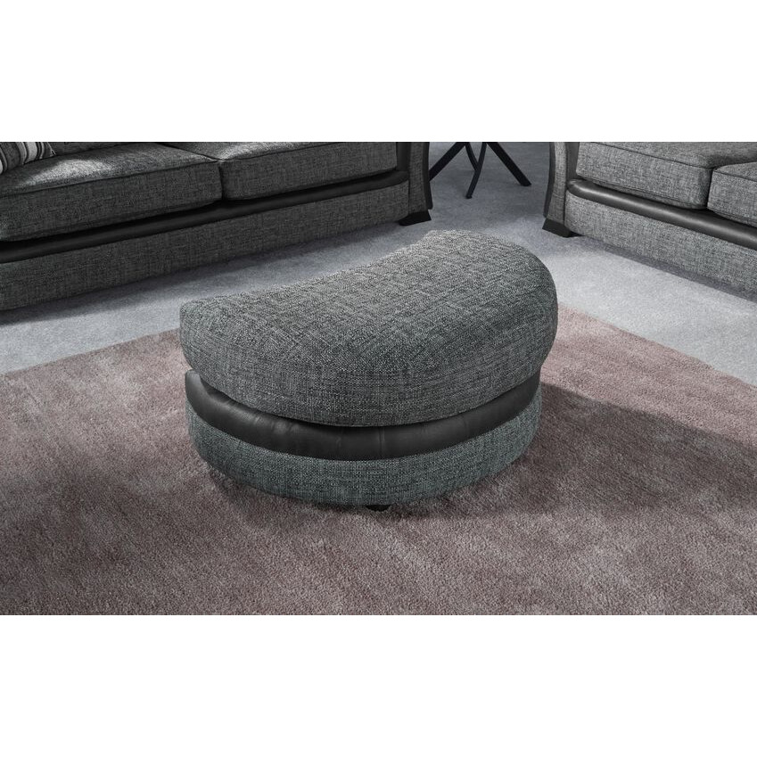 ScS Living Piper Fabric Half Moon Footstool