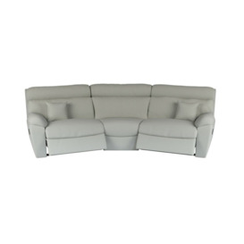 ScS Living Blue Cloud Fabric 4 Seater Curved Manual Recliner Sofa