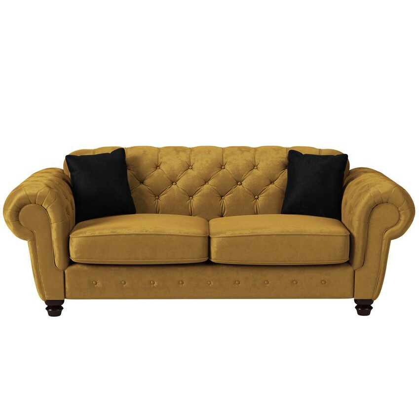 ScS Signature Orange Fabric Chelsea Velvet 3 Seater Sofa